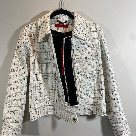 NEW Hugo Boss Tweed White and Black Jacket Size 2 (UK Size 6) - Picture 6 of 14